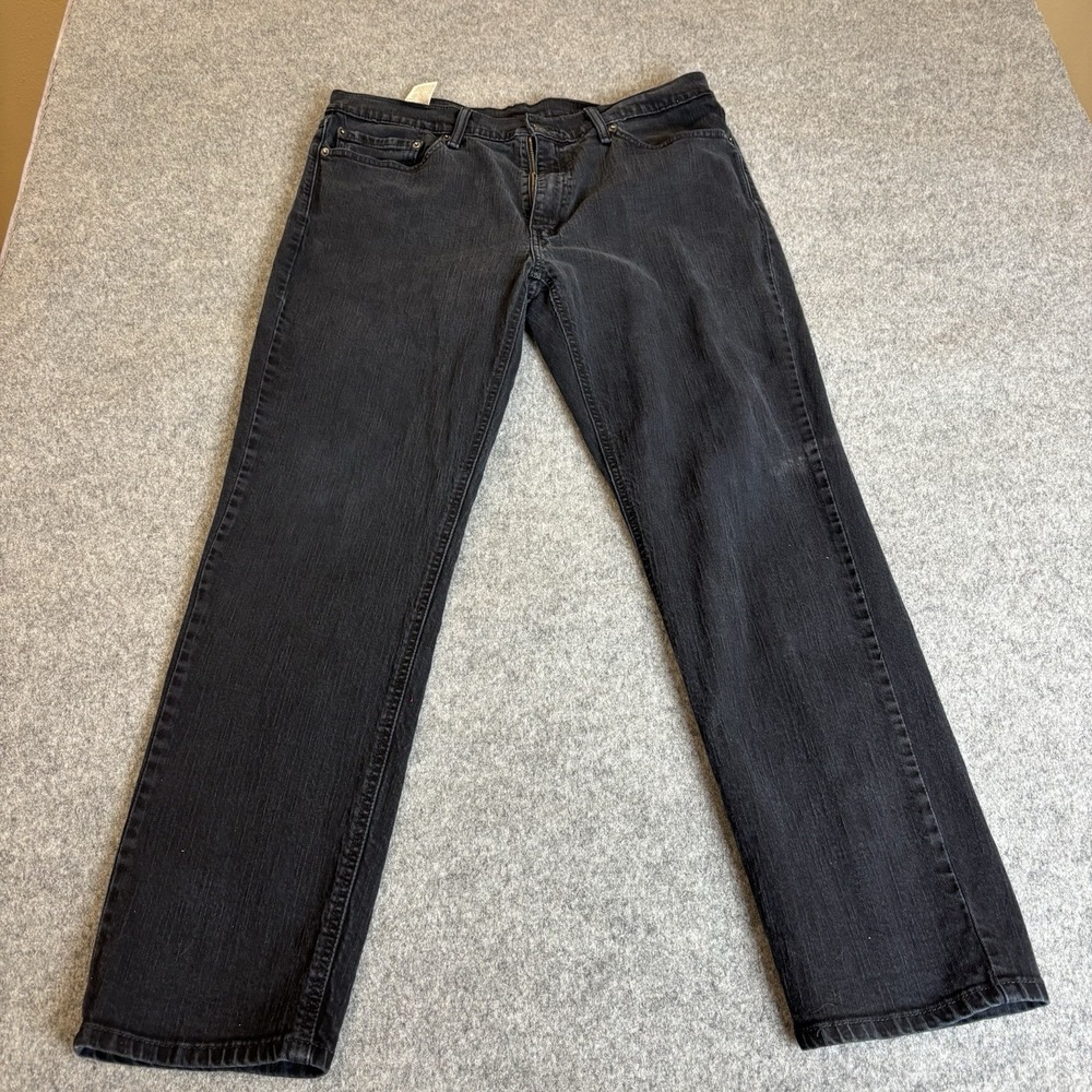 Levi Jeans Mens 36x32 Straight Leg Dark‎ Wash Black